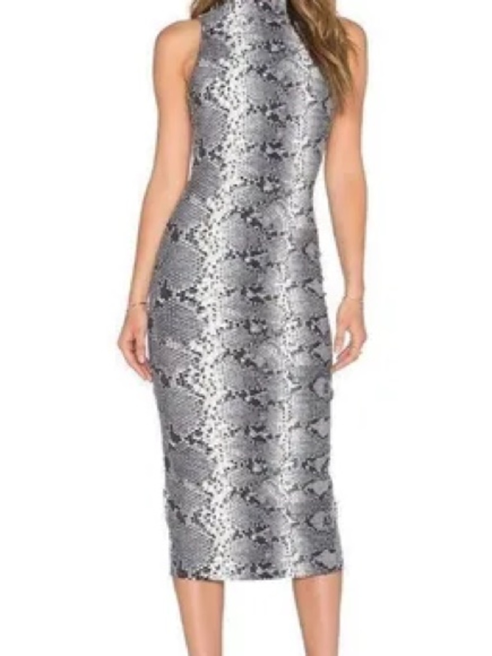 Elizabeth and James Black and Gray Snake-Print Dress